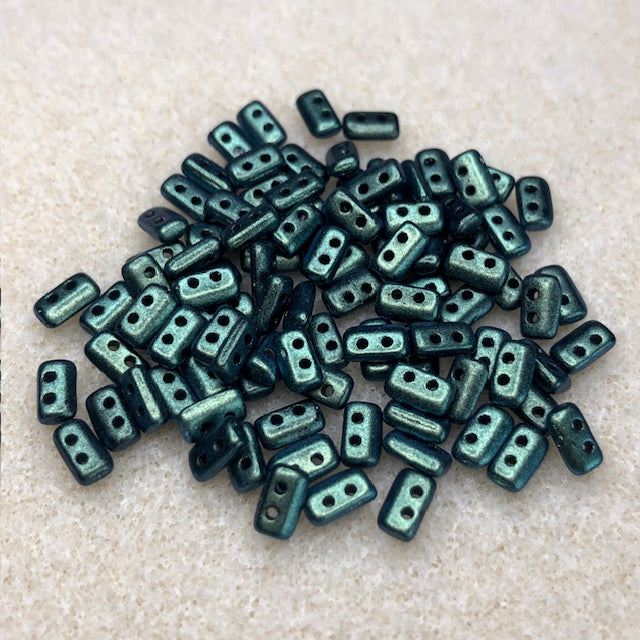 111623030 - 2x3x5mm Piros Par Puca - Met Matte Green Turquoise