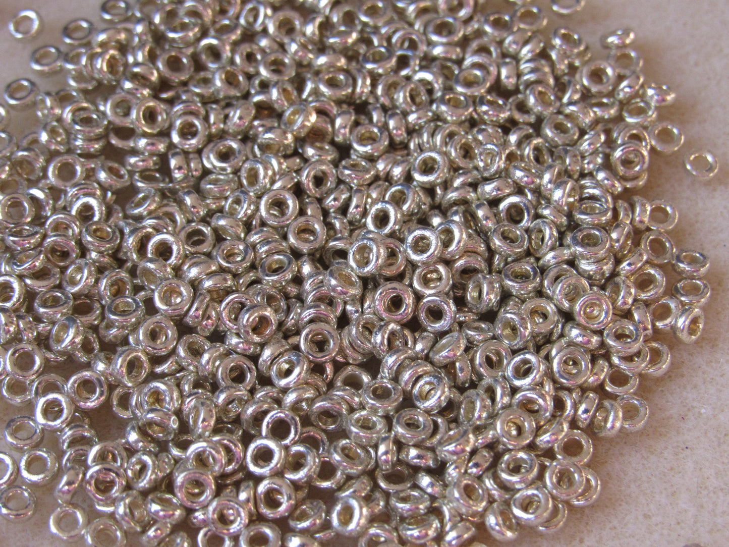 4201 - 3mm Miyuki Spacer Beads - DuraCoat Galv Silver