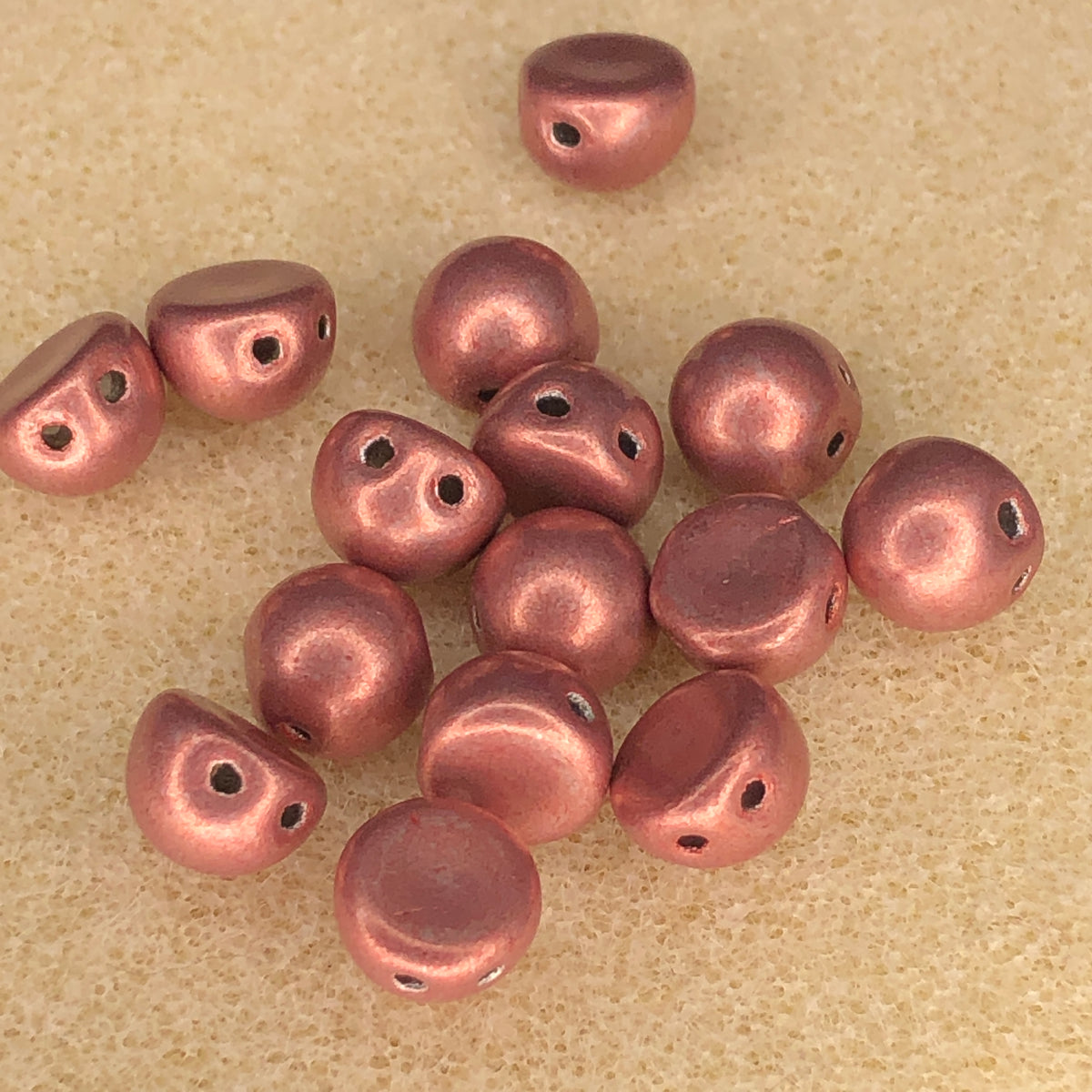 7mm CzechMates 2-Hole Cabochon - CT Sat Met Blooming Dahlia