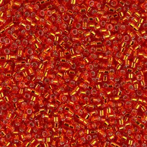 DB0043 - 11/0 Miyuki Delica Seed Bead - Silver Lined Flame Red