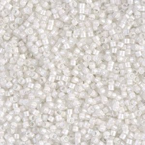 DB0066 - 11/0 Miyuki Delica Seed Beads - Lined White AB
