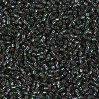 DB0606 - 11/0 Miyuki Delica Seed Beads-Dyed Silver Lined Dark Olive