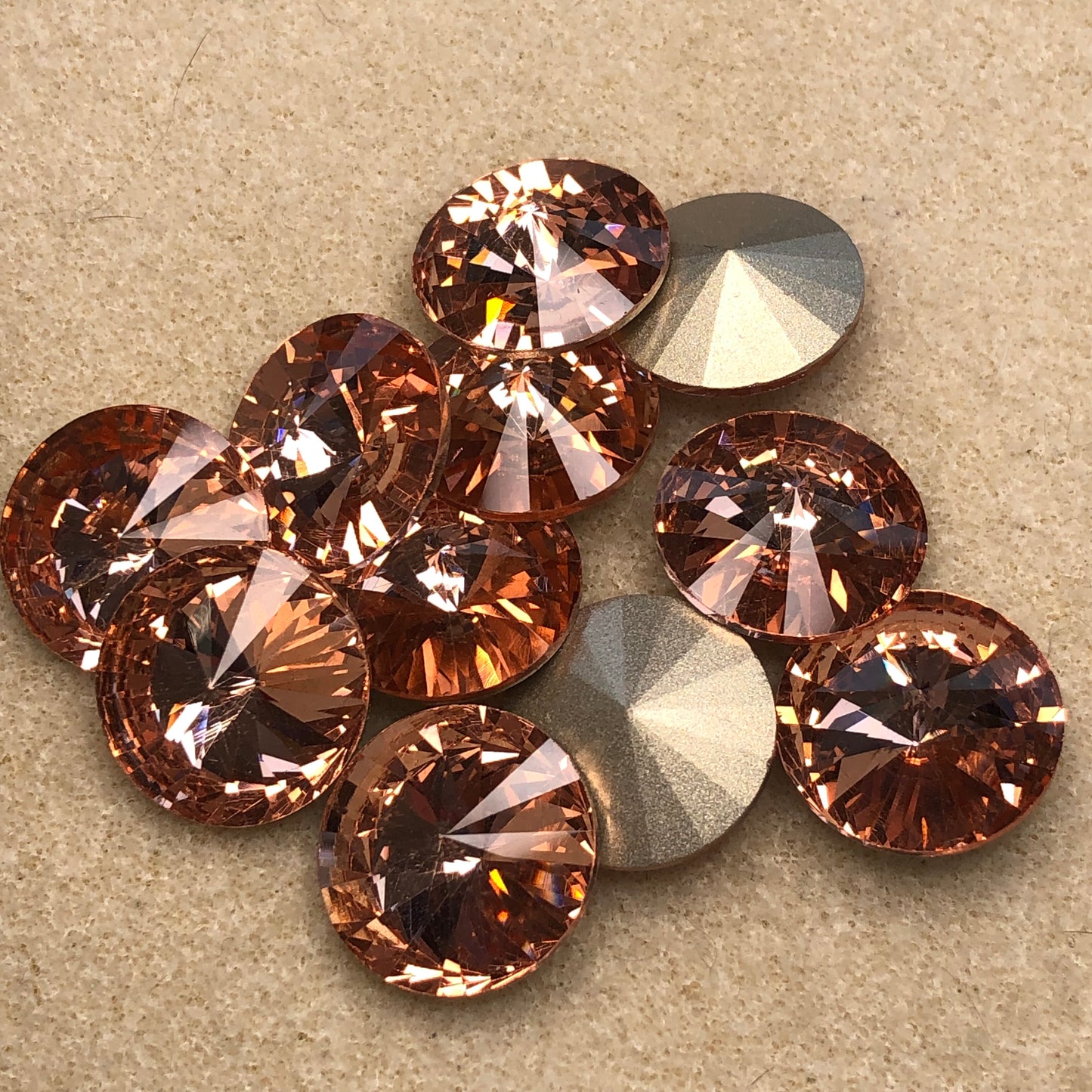 Light Padparadasha - 18mm Aurora Crystal Rivoli