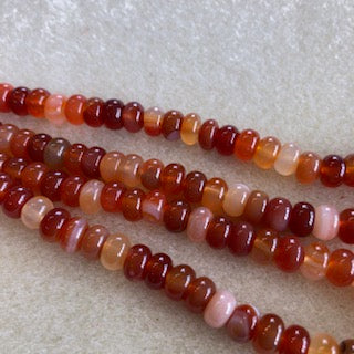 8x5mm Carnelian Rondelle