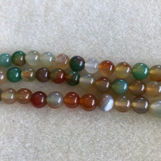 8mm Agate Dyed Peacock Green Smooth Round