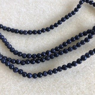 4mm Blue Goldstone Smooth Round