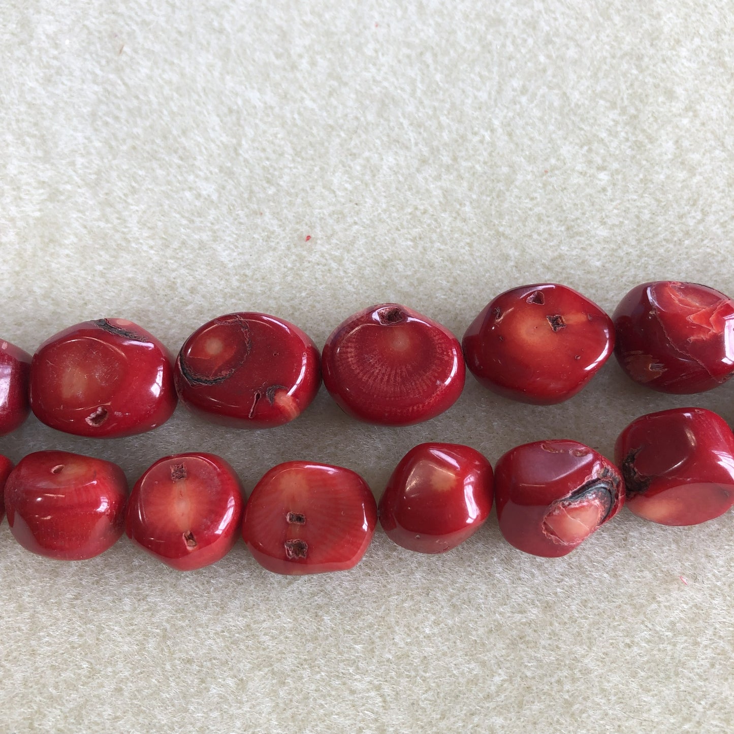 16mm Red Bamboo Coral Nugget