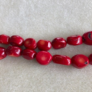 17x13mm Red Bamboo Coral Nugget