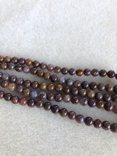 4mm Natural Brown Pietersite Smooth Round