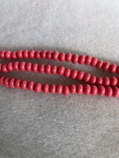 6x4mm Imitation Pink Coral Dyed Rondelle