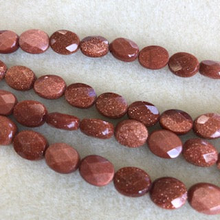 10x8mm Goldstone Oval Faceted