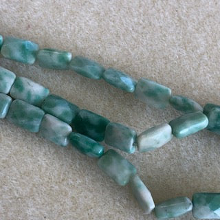 10x6mm Zinjiang Jade Faceted Rectangle