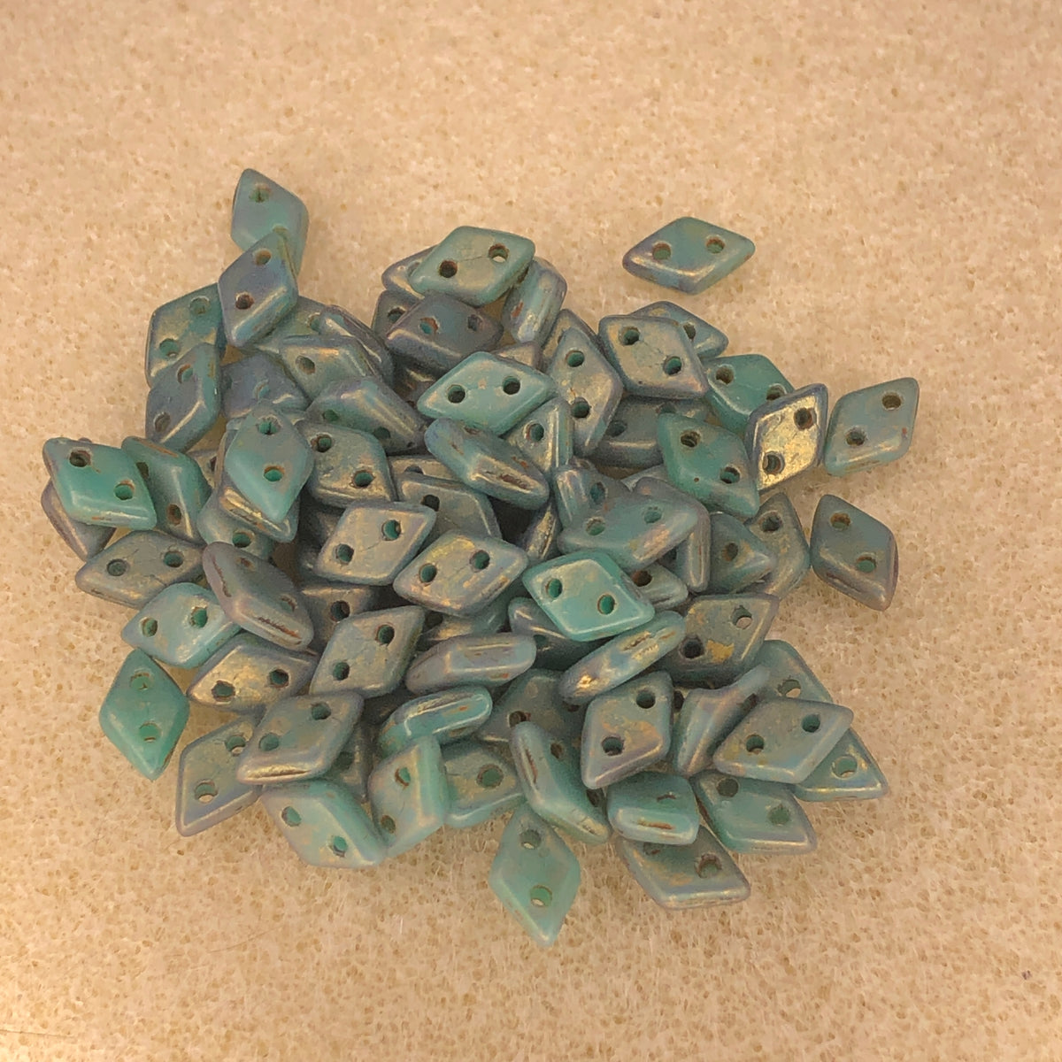 6.5x4mm Czechmates Diamond - Turquoise Copper Picasso