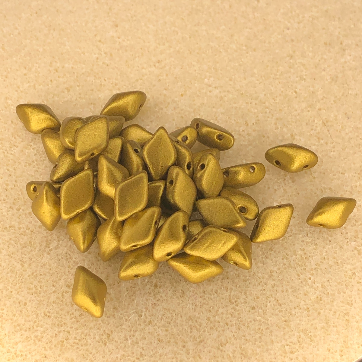 8x5mm Gemduo - Matte Metallic Antique Gold