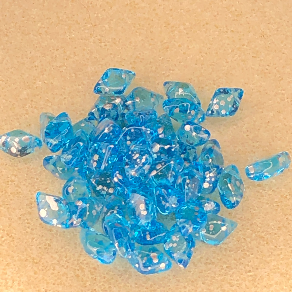 8x5mm Gemduo - Silver Splash Aqua