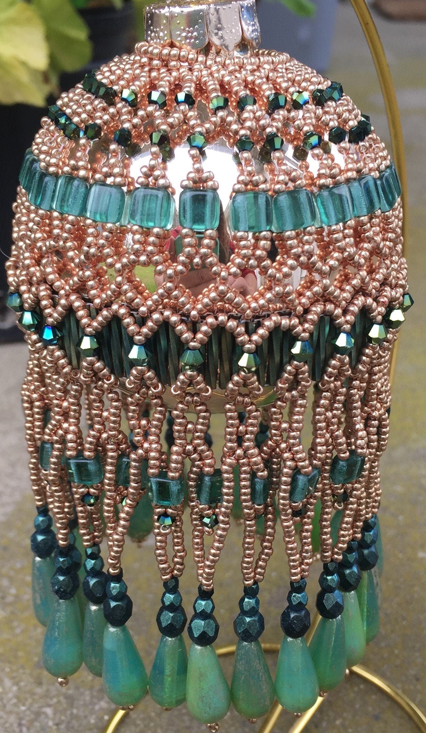 Romanesque Beaded Christmas Ornament Cover Pattern Tutorial