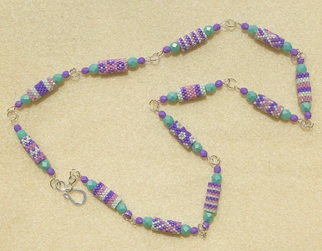 Peyote Tubes Beaded Necklace Pattern Tutorial