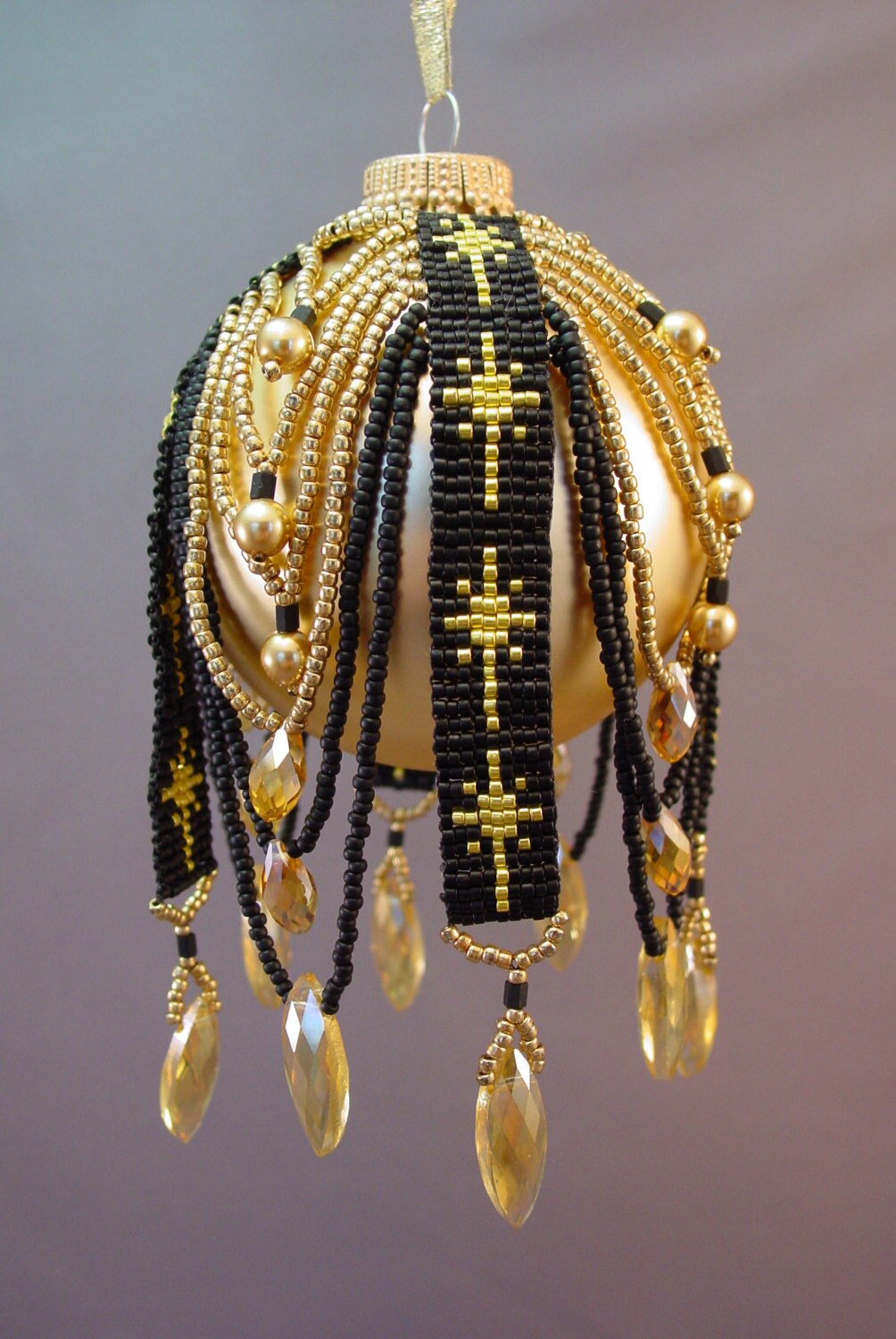 Royal Holiday Beaded Christmas Ornament Cover Pattern