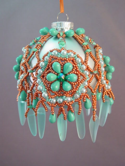 Itzamna Beaded Christmas Ornament Cover Pattern