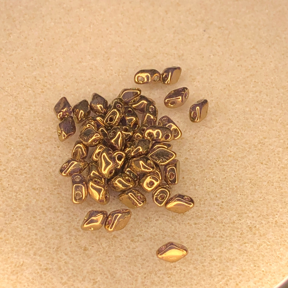 6x4mm Mini GemDuo - Crystal Gold Bronze