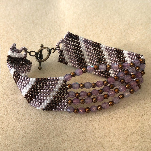 Oblique Beaded Bracelet Tutorial Pattern