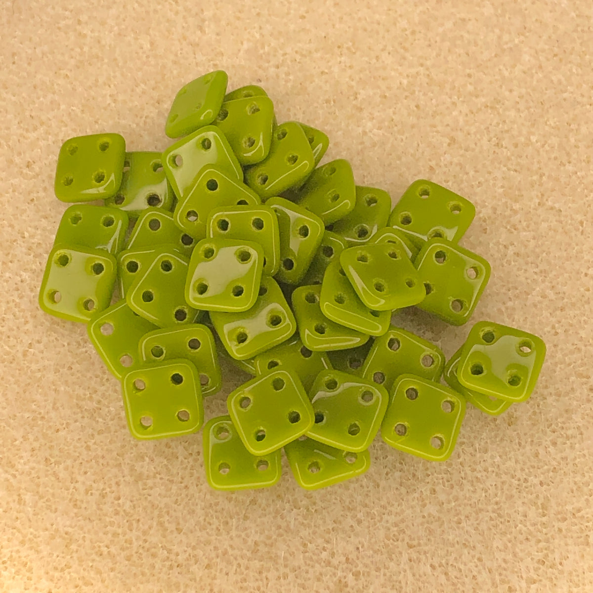 6mm CzechMates Quadratile - Opaque Olivine