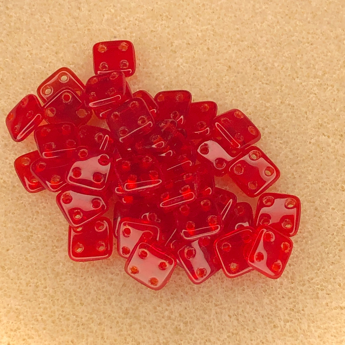6mm CzechMates Quadratile - Siam Ruby