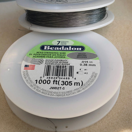 Beadalon 7 Strand .015 Beading Wire - Bright