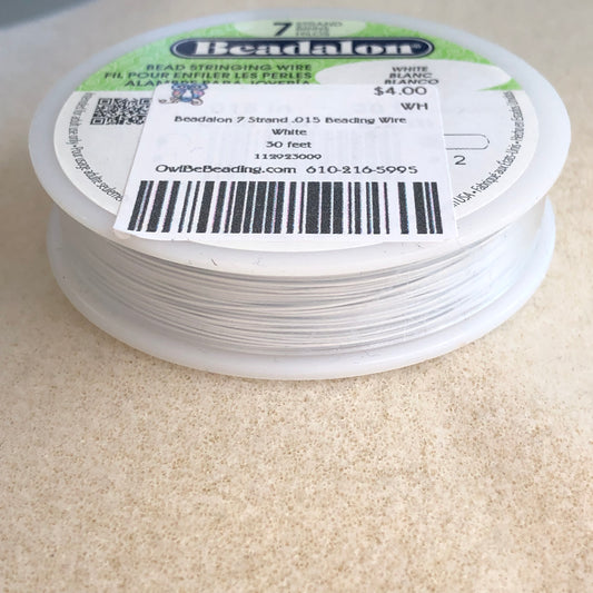Beadalon 7 Strand .015 Beading Wire - White
