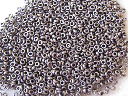 2006 - 2.2mm Miyuki Spacer Bead - Mat Met Dark Bronze