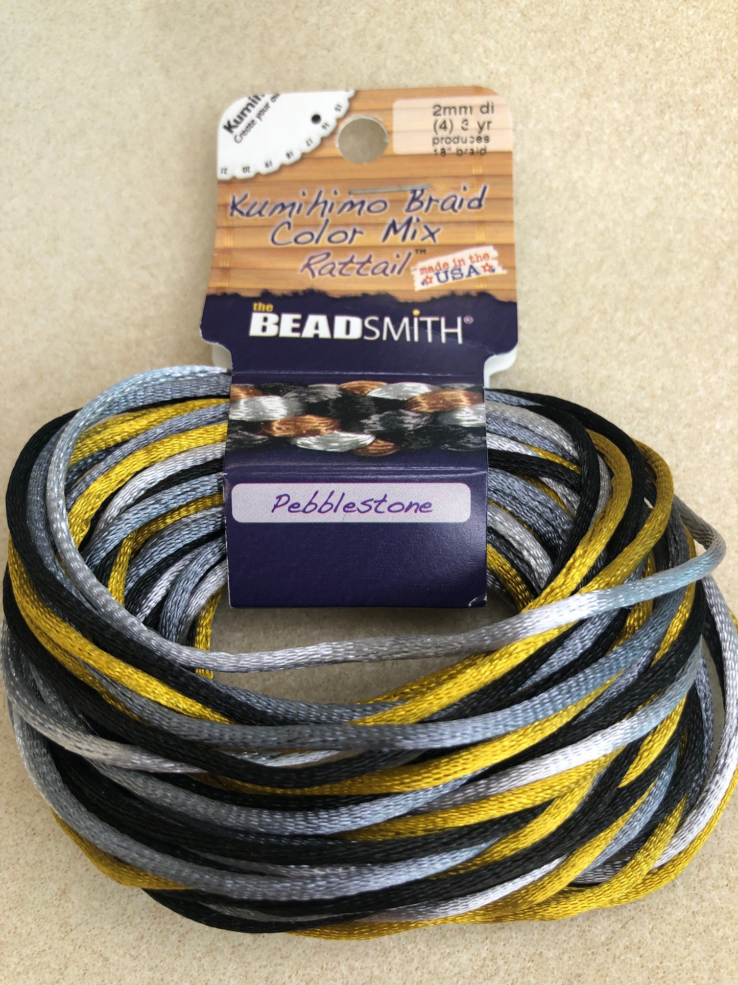 2mm Rattail - 12 yeards - Pebblestone