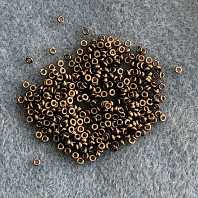 0457 - 2.2mm Miyuki Spacer Bead - Metallic Dark Bronze
