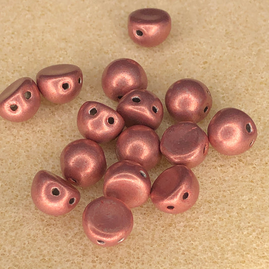 7mm CzechMates 2-Hole Cabochon - CT Sat Met Blooming Dahlia