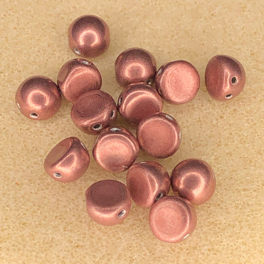 7mm CzechMates 2-Hole Cabochon - CT Sat Met Butterum