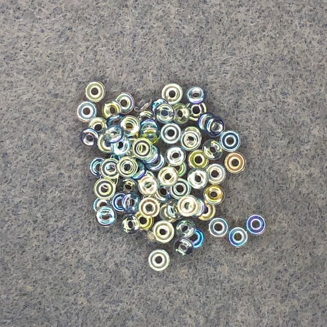 98538 - 1x4mm O-Bead - Crystal Blue Rainbow