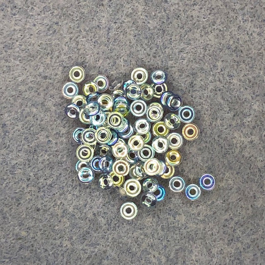 98538 - 1x4mm O-Bead - Crystal Blue Rainbow