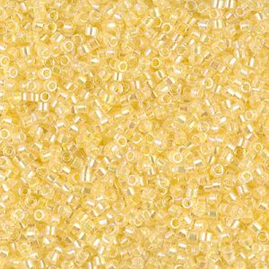 DB0053 - 11/0 Miyuki Delica Seed Bead - Lt Yellow Lined Crystal AB