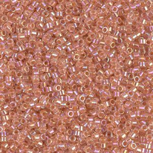DB0054 - 11/0 Miyuki Delica Seed Bead - Dark Peach Lined Crystal AB