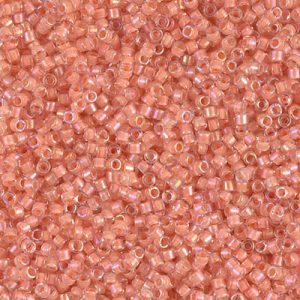 DB0068 - 11/0 Miyuki Delica Seed Beads - Peach Lined Crystal Luster