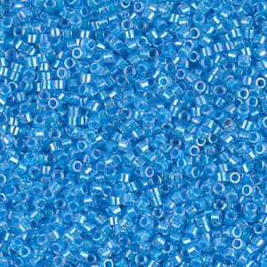 DB0076 - 11/0 Myuki Delica Seed Bead - Lined Rainbow Med Blue