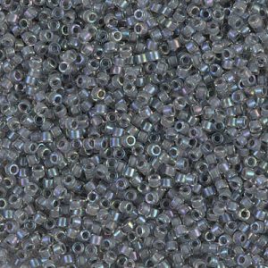DB0081 - 11/0 Miyuki Delica Seed Bead - Grey Lined Crystal AB