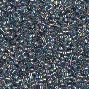 DB0111 - 11/0 Miyuki Delica Seed Bead - Tr Blue Grey Rainbow Gold Luster