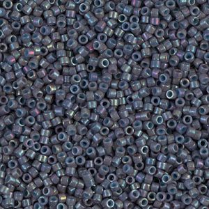 DB0132 - 11/0 Miyuki Delica Seed Bead - Opaque Dark Grey AB