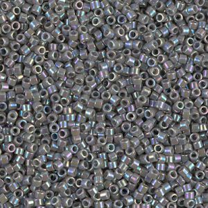 DB0168 - 11/0 Miyuki Delica Seed Bead - Opaque Grey AB