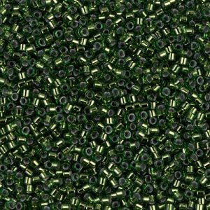 DB0182 - 11/0 Miyuki Delica Seed Beads - Silver Lined Jade/Olivine Green
