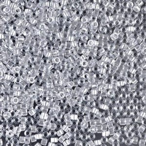DB0271 - 11/0 Miyuki Delica Seed Beads - Sparkle Silver Grey/L Crystal