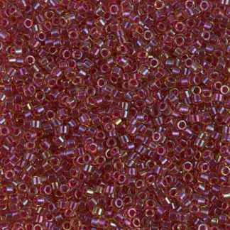 DB0282 - 11/0 Miyuki Delica Seed Beads - Cranberry Lined Lt Topaz Luster