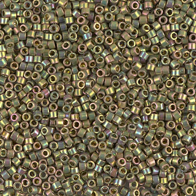 DB0508 - 11/0 Miyuki Delica Seed Bead - 24kt Green Gold Iris