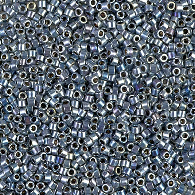 DB0544 - 11/0 Miyuki Delica Seed Bead - Palladium Plated Blue Gold Iris AB