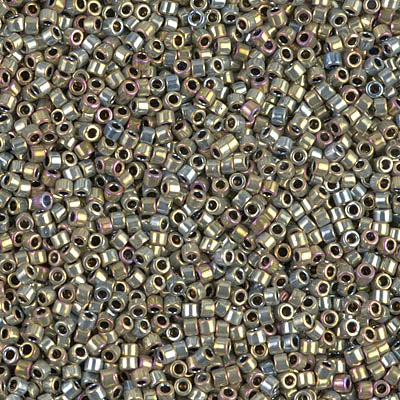DB0546 - 11/0 Miyuki Delica Seed Bead - Palladium Silver Gold Iris